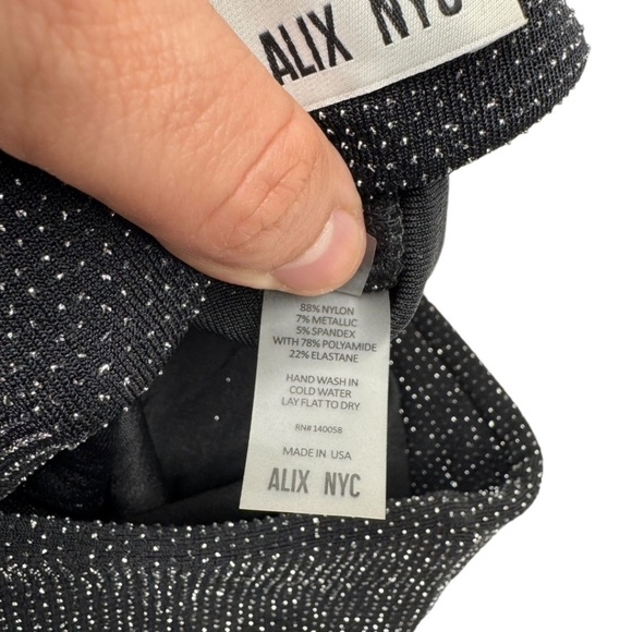 ALIX NYC Eames Wide-Leg High-Rise Pant in Black & Silver - Picture 6 of 12